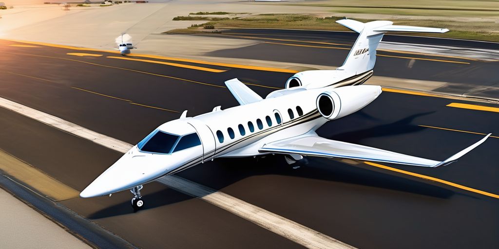 luxury private jet on Miami runway